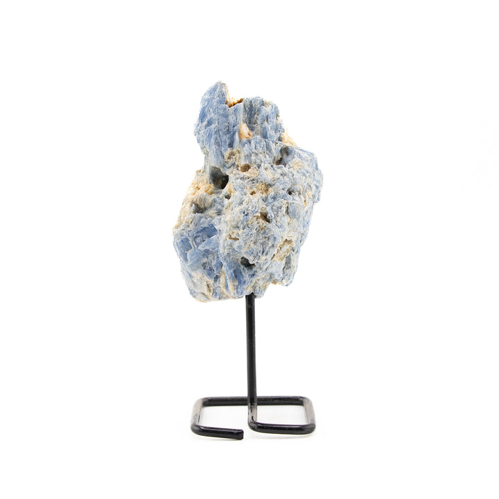 Natural Blue Kyanite Crystal on Metal Stand - Healing Gemstone Decoration, Meditation Therapy Gifts