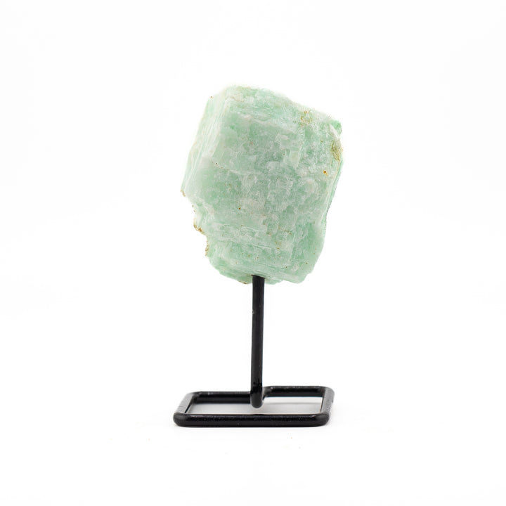 Natural Amazonite Crystal on Metal Stand - Healing Gemstone Decoration, Meditation Therapy Gifts
