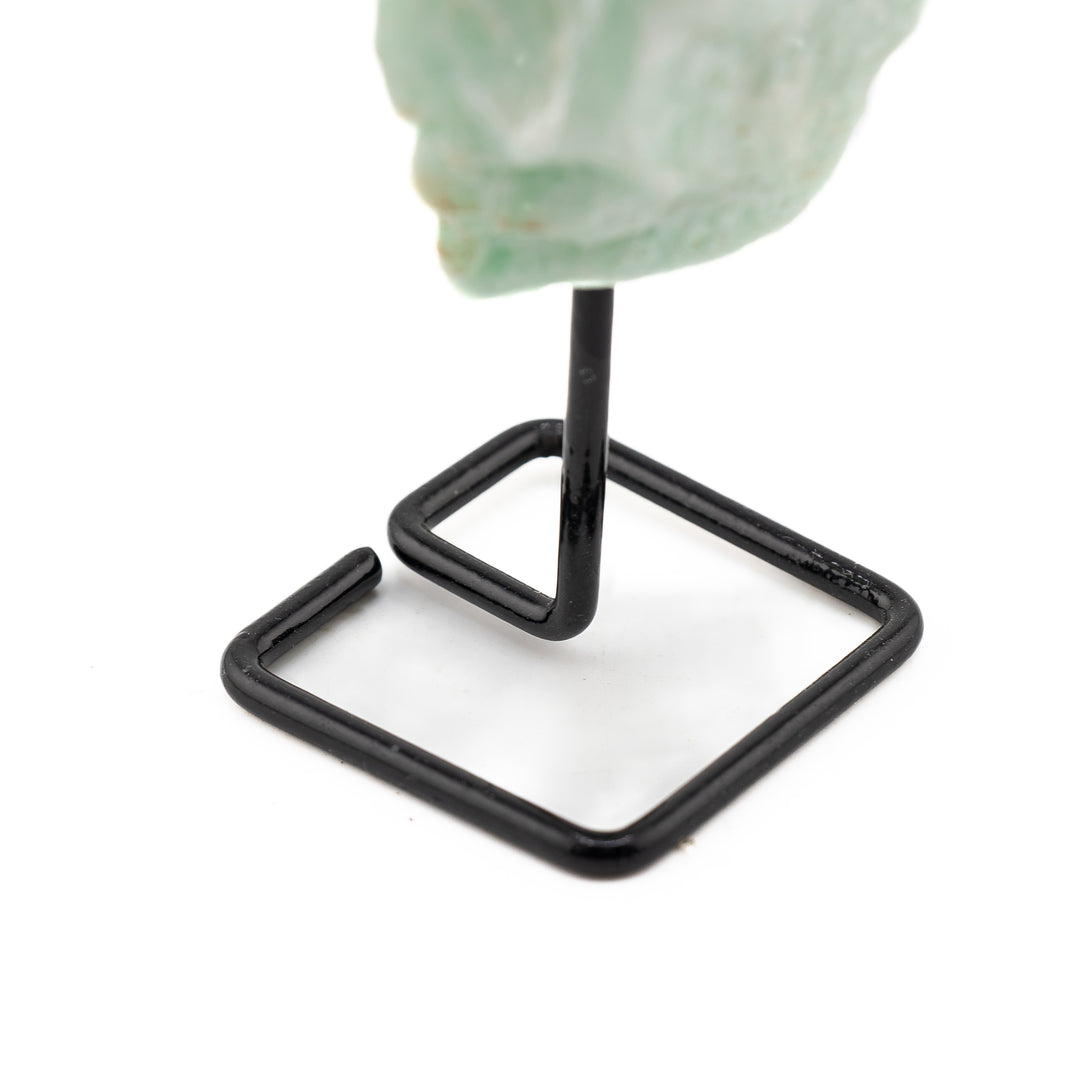 Natural Amazonite Crystal on Metal Stand - Healing Gemstone Decoration, Meditation Therapy Gifts