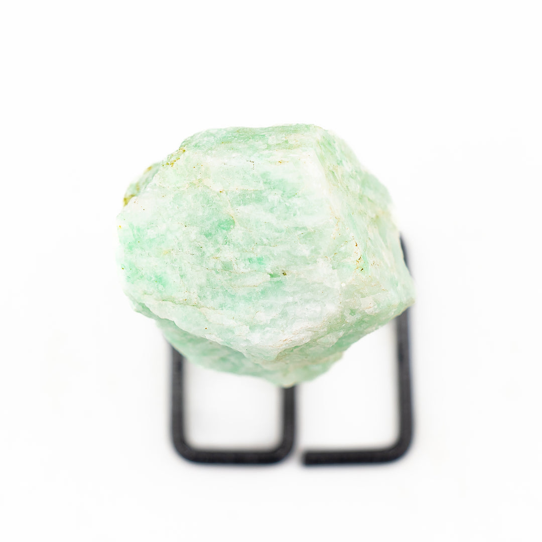 Natural Amazonite Crystal on Metal Stand - Healing Gemstone Decoration, Meditation Therapy Gifts