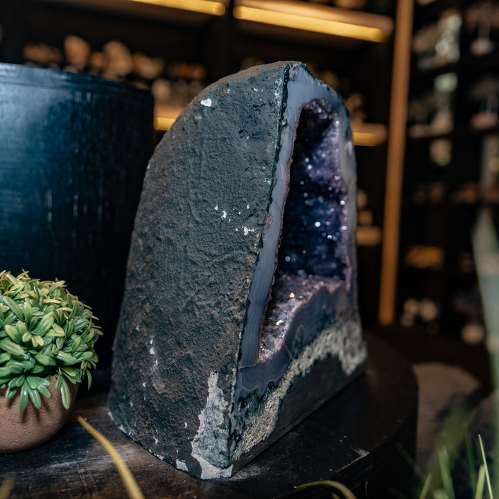 Massive Amethyst Cathedral Geode – 17.8kg - Deep Purple Floor Standing Crystal with High-Grade Druzy