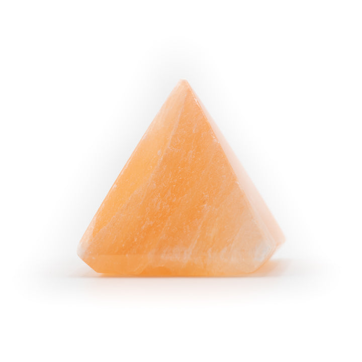 Pyramide de sélénite orange naturelle – Cristal de sélénite de 5 cm – Pierre de guérison purifiante et rechargée