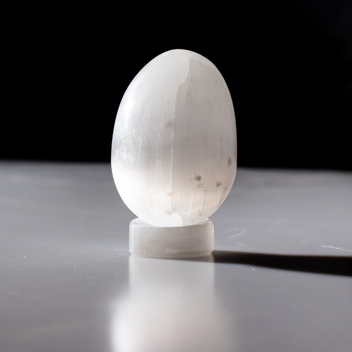 Natural Selenite Egg - 3.5 Inches Selenite Crystal - Cleansing & Recharging Healing Stone