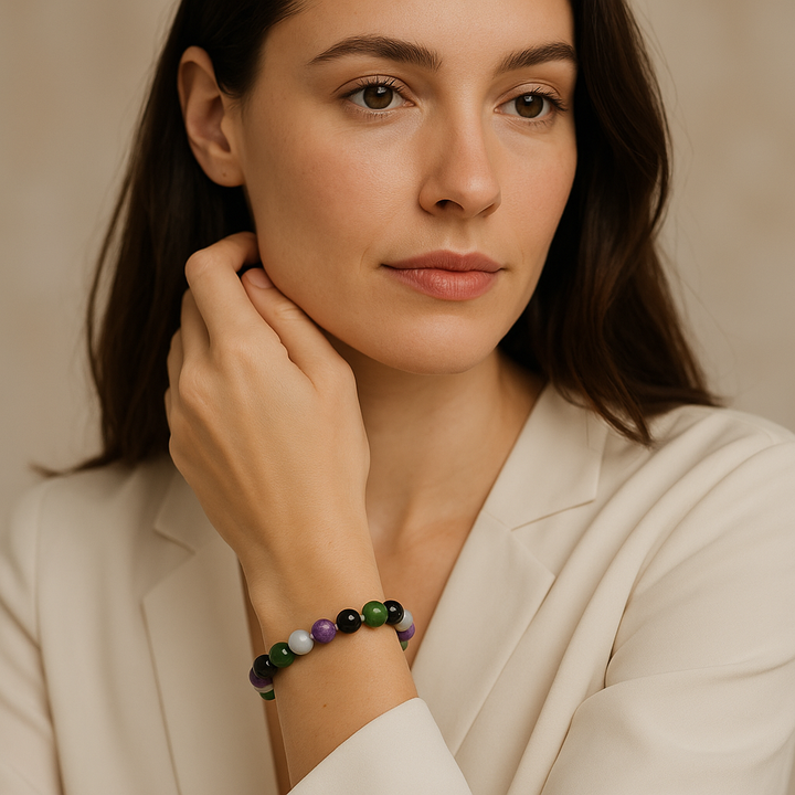 Pulseras de piedras preciosas naturales LGBTQ de género queer