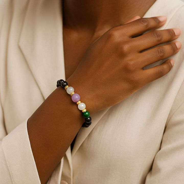 Pulseras de piedras preciosas naturales LGBTQ de género queer