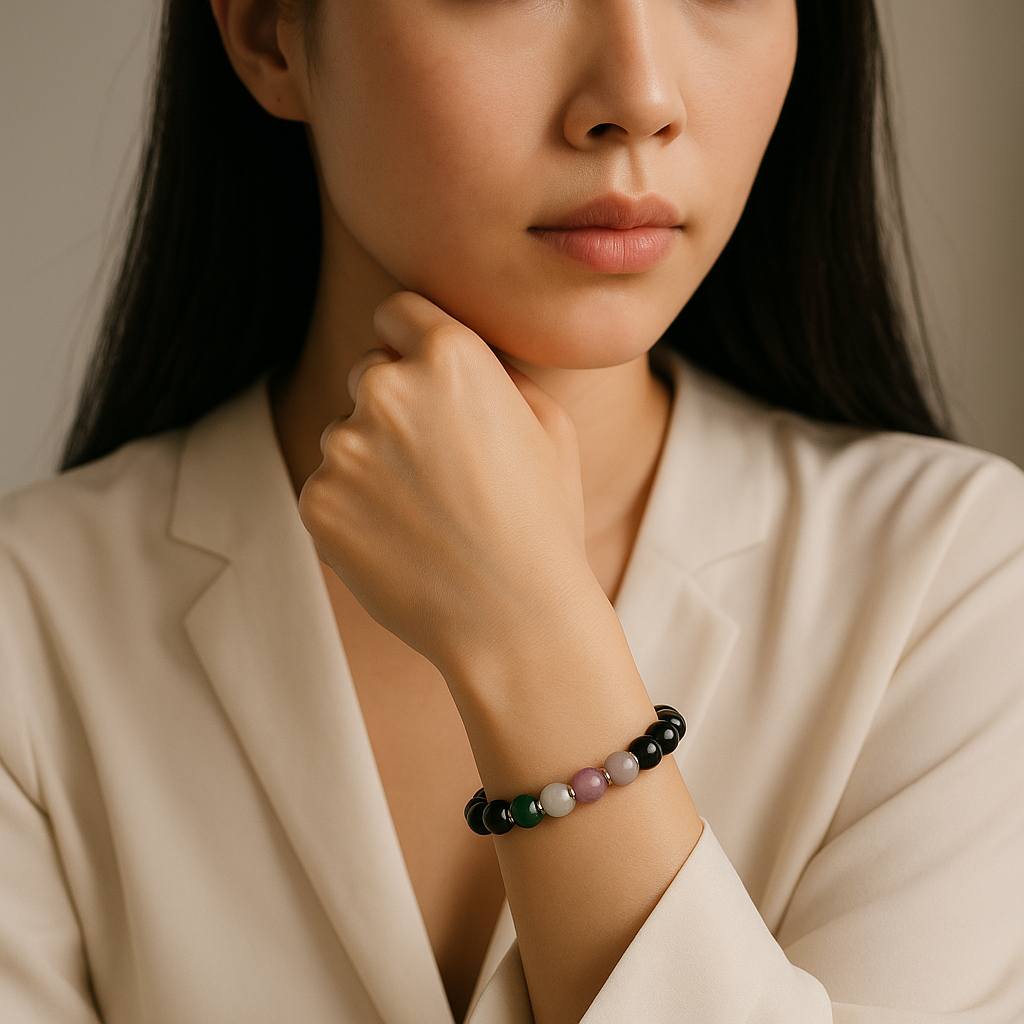 Pulseras de piedras preciosas naturales LGBTQ de género queer