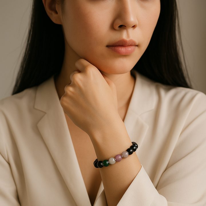 Pulseras de piedras preciosas naturales LGBTQ de género queer