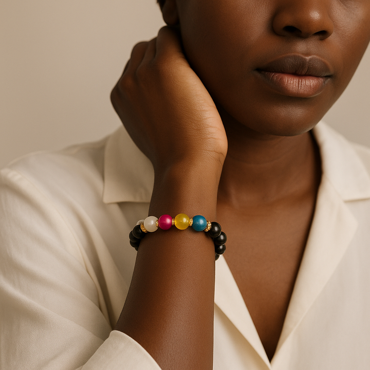 Pulseras de piedras preciosas naturales pansexuales y LGBTQ