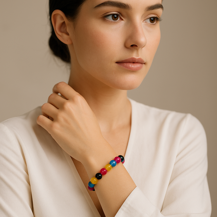 Pulseras de piedras preciosas naturales pansexuales y LGBTQ