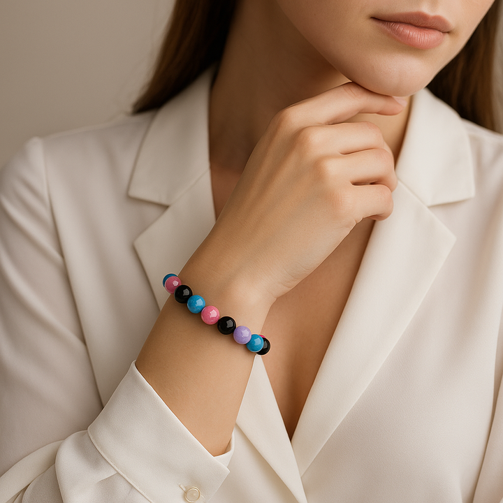Pulseras de piedras preciosas naturales LGBTQ bisexuales