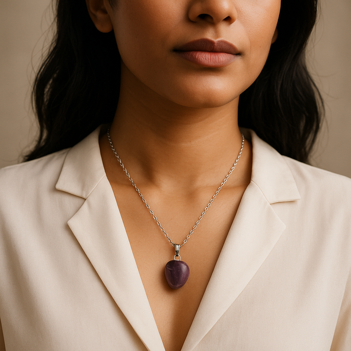 Dream Amethyst Gemstone Pendant Necklace - Handcrafted Crystal Jewelry