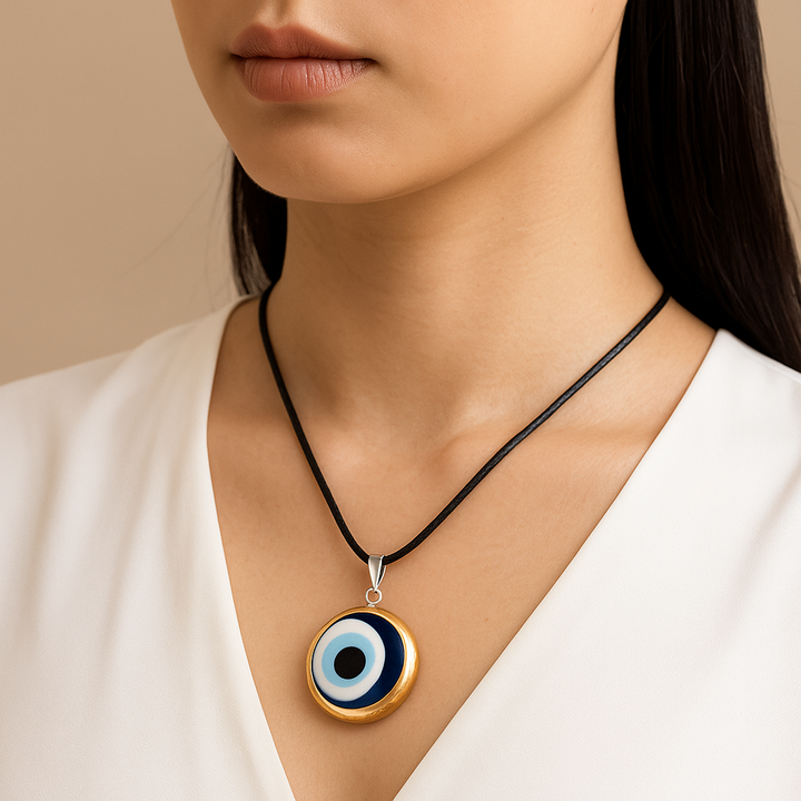 Protective Nazar/Evil Eye Pendant Necklace - Gold Plated Elegance for Serenity