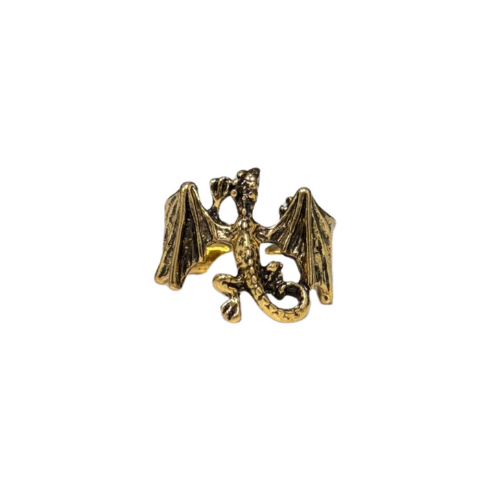 Dragon Ring – Mythical Winged Dragon Wrap Ring in Silver, Gold, or Black