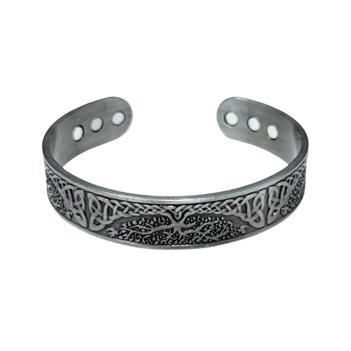 Tree of Life Copper Bracelet – Magnetic Healing Cuff in Silver or Rose Copper