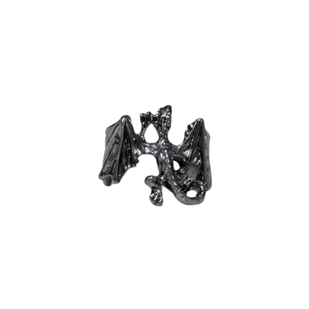 Dragon Ring – Mythical Winged Dragon Wrap Ring in Silver, Gold, or Black