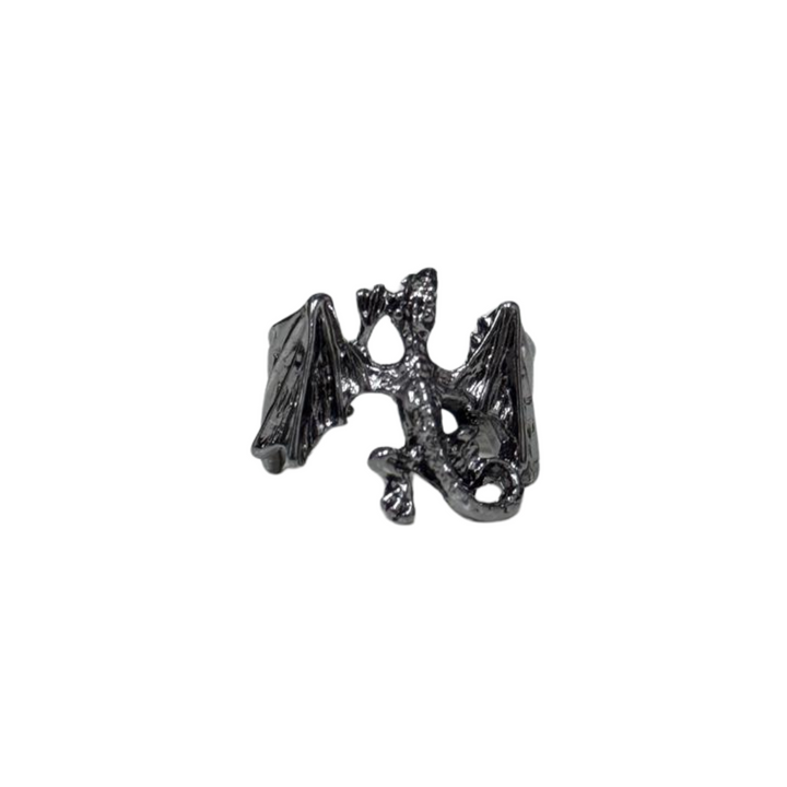 Dragon Ring – Mythical Winged Dragon Wrap Ring in Silver, Gold, or Black
