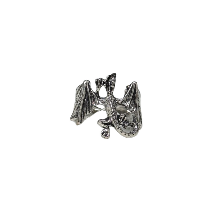 Dragon Ring – Mythical Winged Dragon Wrap Ring in Silver, Gold, or Black