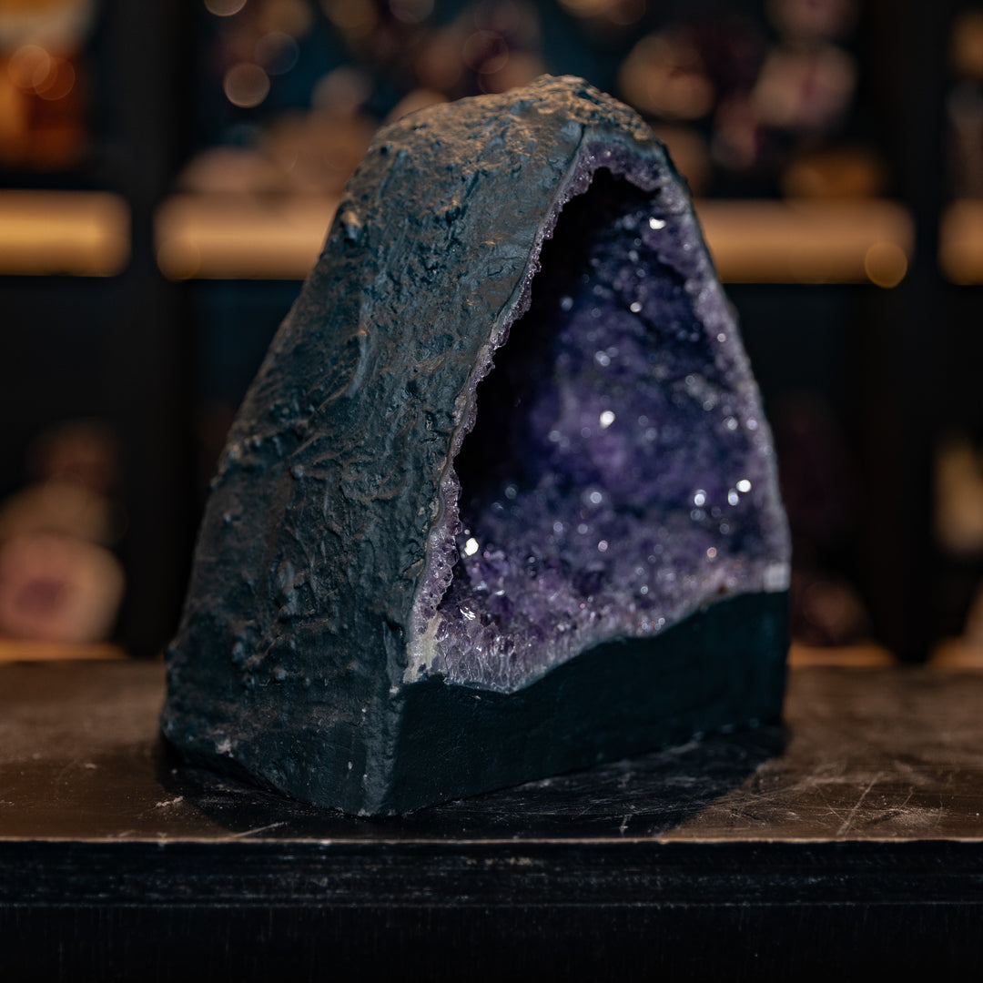 Symmetrical "Geometric Pyramid" Amethyst Cathedral | 7.1kg Deep Purple Geode | Broad Triangular Crystal Decor