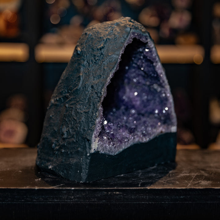 Symmetrical "Geometric Pyramid" Amethyst Cathedral | 7.1kg Deep Purple Geode | Broad Triangular Crystal Decor