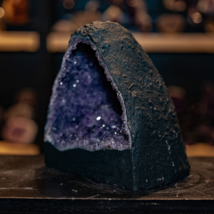 Symmetrical "Geometric Pyramid" Amethyst Cathedral | 7.1kg Deep Purple Geode | Broad Triangular Crystal Decor