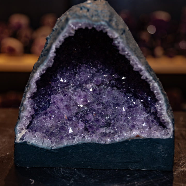 Symmetrical "Geometric Pyramid" Amethyst Cathedral | 7.1kg Deep Purple Geode | Broad Triangular Crystal Decor