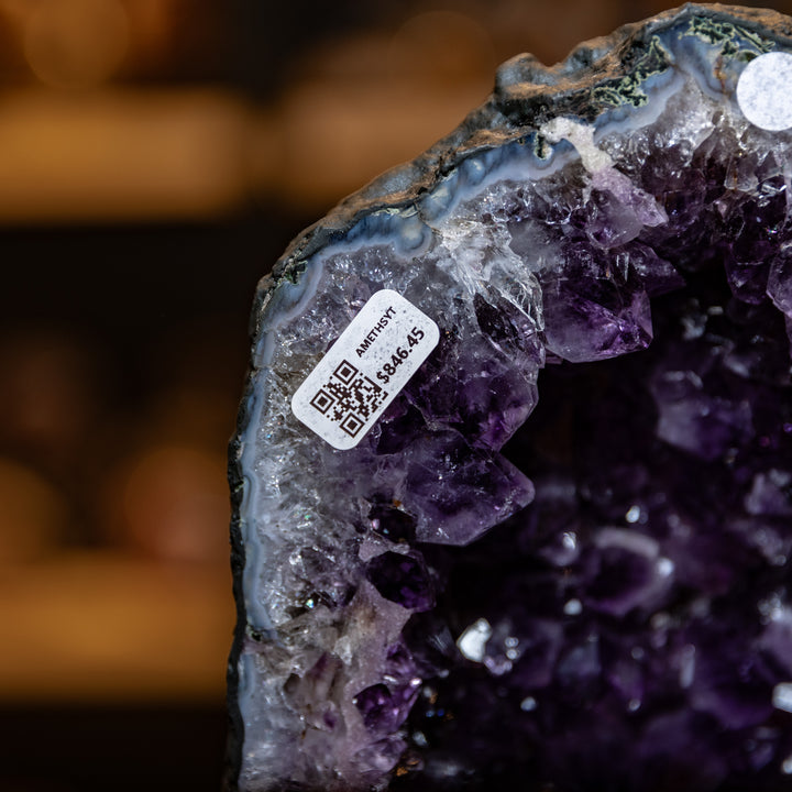 Deep Purple Amethyst Cathedral Geode - 7.4kg – Classic Tapered Peak with High-Saturation Crystals