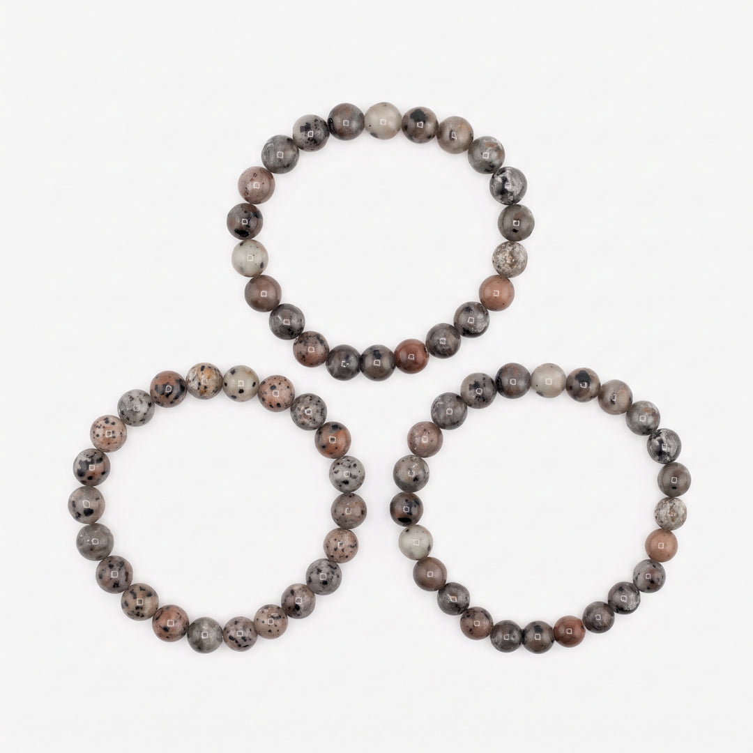 Glaucophane & African Blue Opal Llanite Metal-Free Stretch Bracelet – 8mm Natural Stone Jewelry