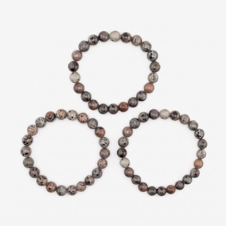 Glaucophane & African Blue Opal Llanite Metal-Free Stretch Bracelet – 8mm Natural Stone Jewelry