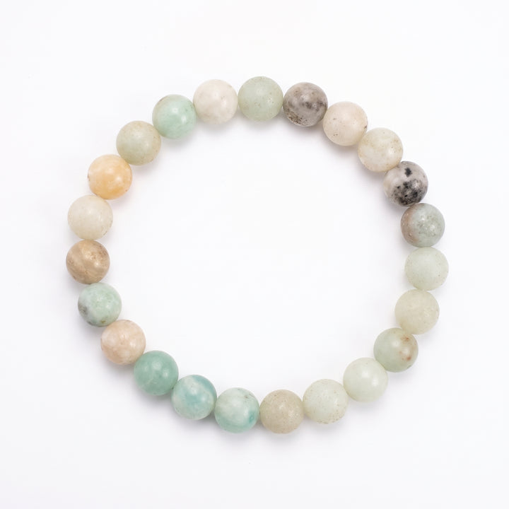 Amazonite Metal-Free Stretch Bracelet – 8mm Calming Stone Jewelry