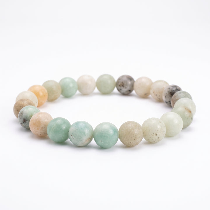 Amazonite Metal-Free Stretch Bracelet – 8mm Calming Stone Jewelry