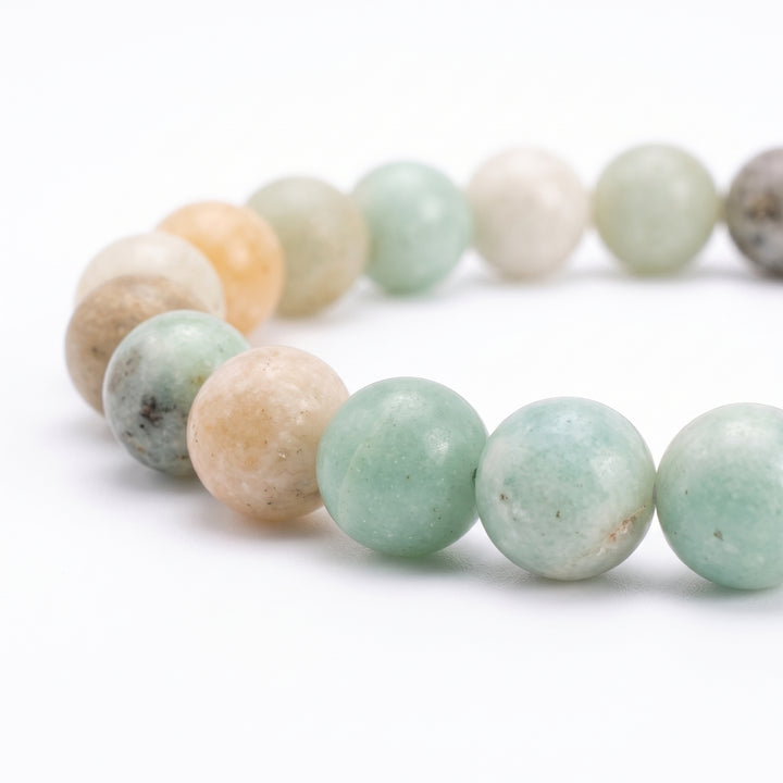 Amazonite Metal-Free Stretch Bracelet – 8mm Calming Stone Jewelry