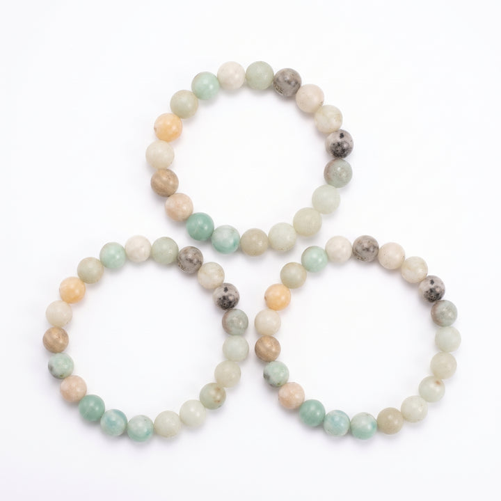 Amazonite Metal-Free Stretch Bracelet – 8mm Calming Stone Jewelry
