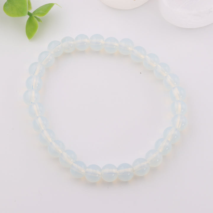 Opalite Energy Bracelet – 6mm Beads, Metal-Free Crystal for Intuition & Emotional Healing