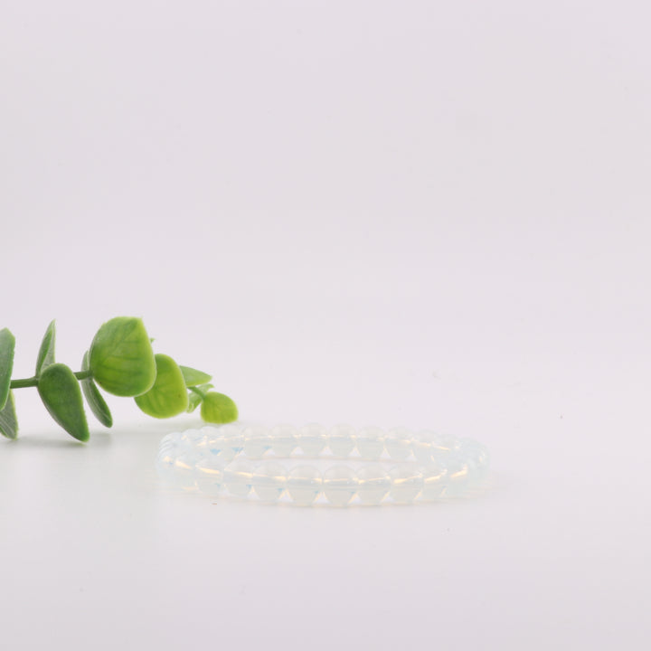 Opalite Energy Bracelet – 6mm Beads, Metal-Free Crystal for Intuition & Emotional Healing