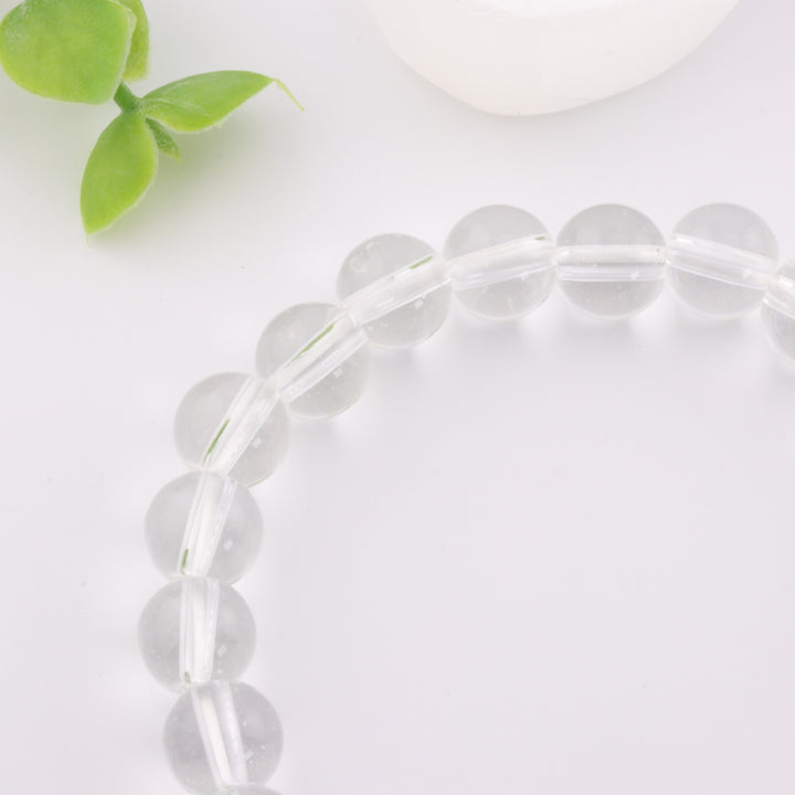 Natural Clear Quartz Bracelet – Metal-Free, 8mm Gemstone Accessory