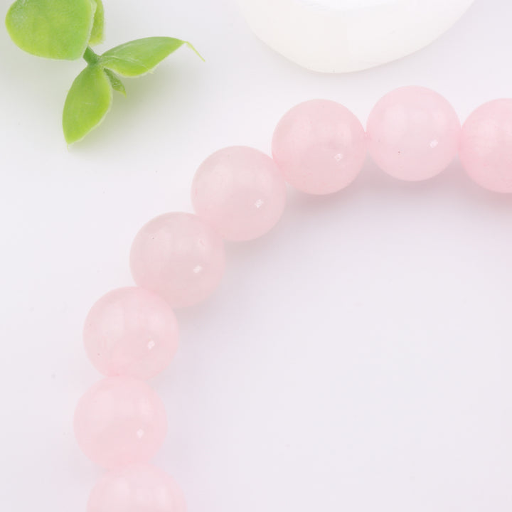 Natural Rose Quartz Bracelet - Metal Free, 10mm - Pink Love Stone, Heart's Delight Gem