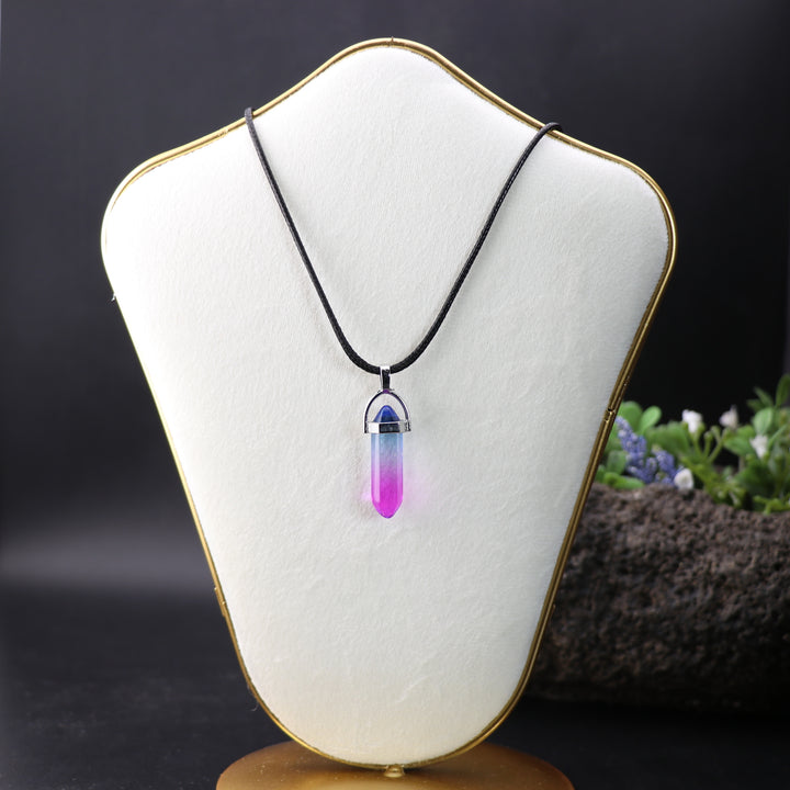 Handcrafted Aura Quartz Point Pendant Necklace