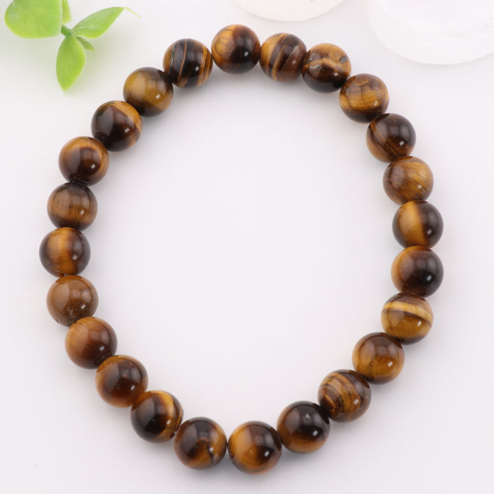 Natural Tiger Eye Bracelet – Metal-Free, 8mm Gemstones