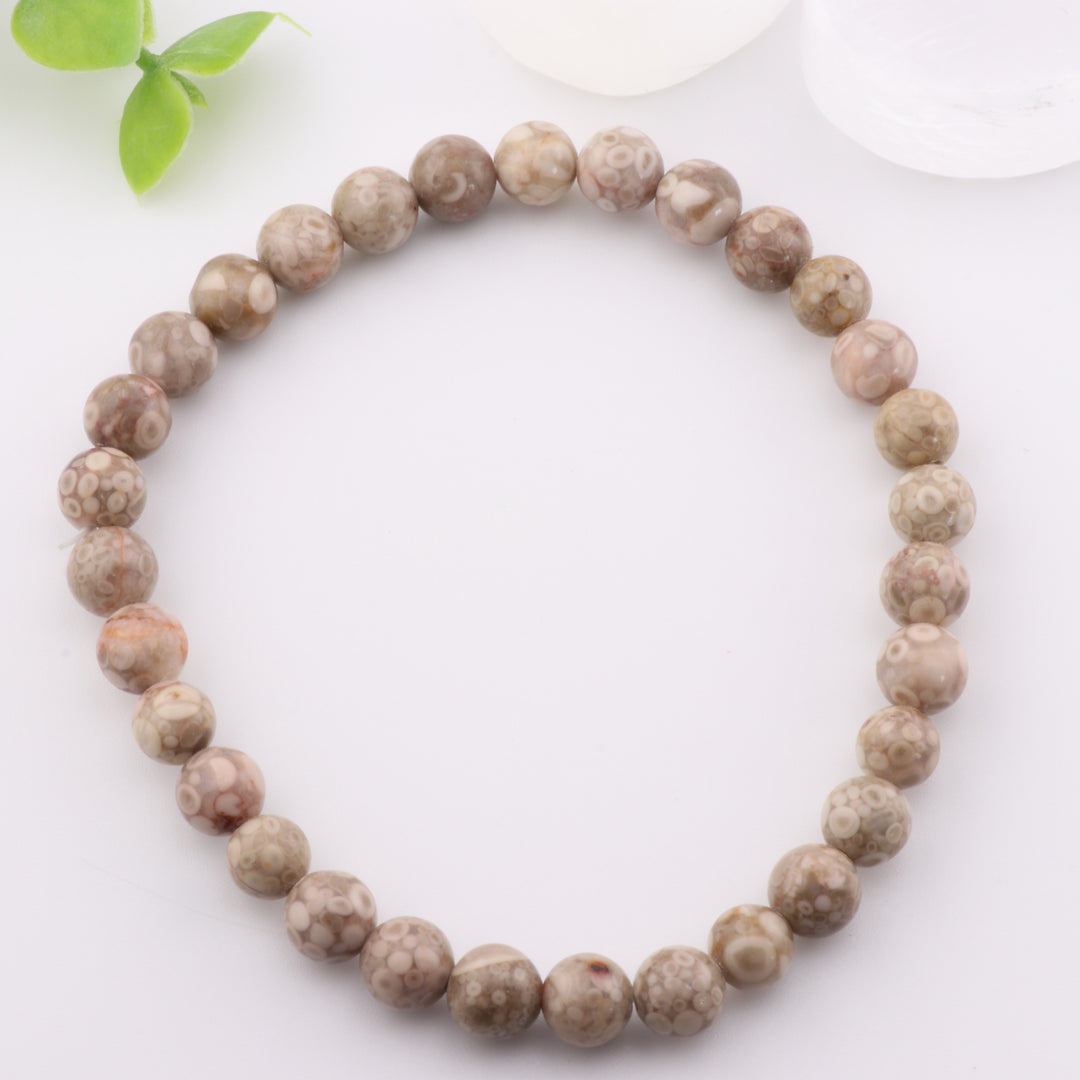 Natural Maifanite Bracelet - Metal Free, 6mm - Serenity & Wellness Stone