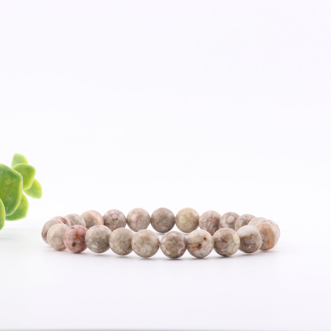 Natural Medicinal Stone Bracelet - Metal Free, 8mm - Healing Stone Jewelry