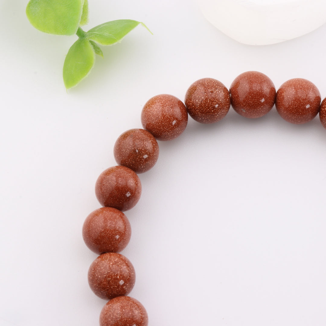 Red Goldstone Bracelet - Metal-Free, 8mm Beads