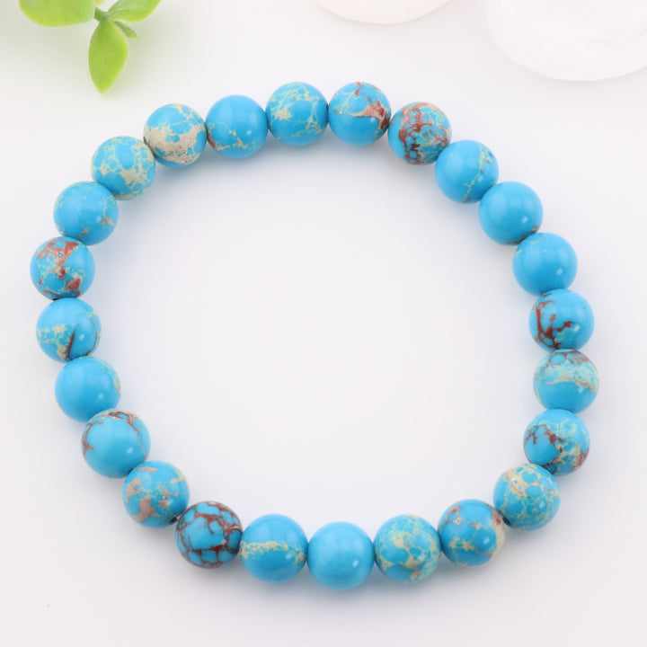 Dyed Imperial Jasper Bracelet - Metal-Free, 8mm Beads