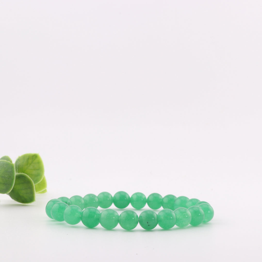 Natural Green Aventurine Bracelet – Metal-Free, 8mm Gemstone Jewelry