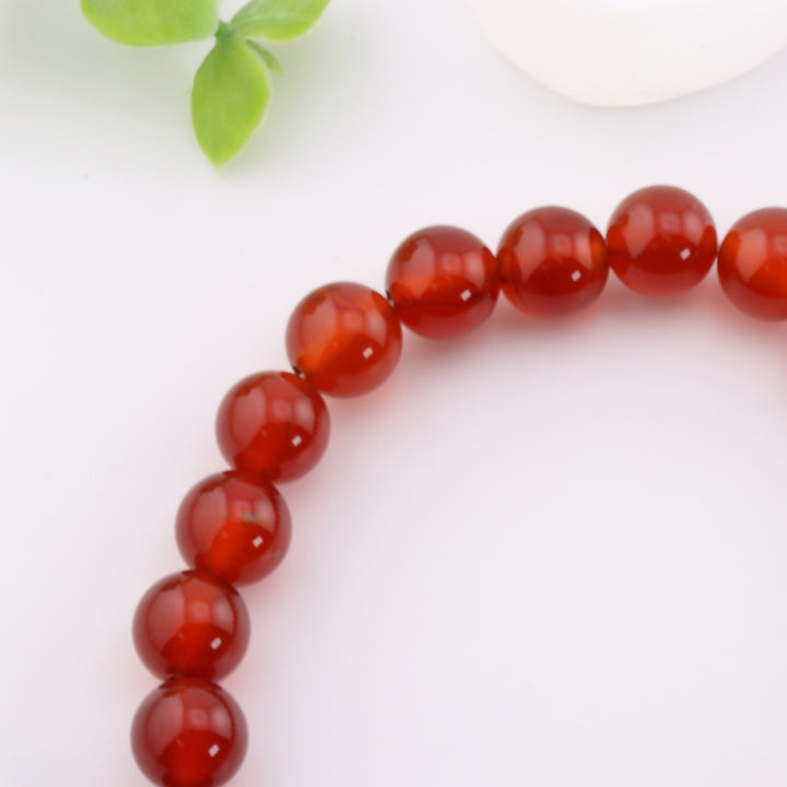 Natural Carnelian Gemstone Bracelet – Metal-Free 8mm Beaded Accessory