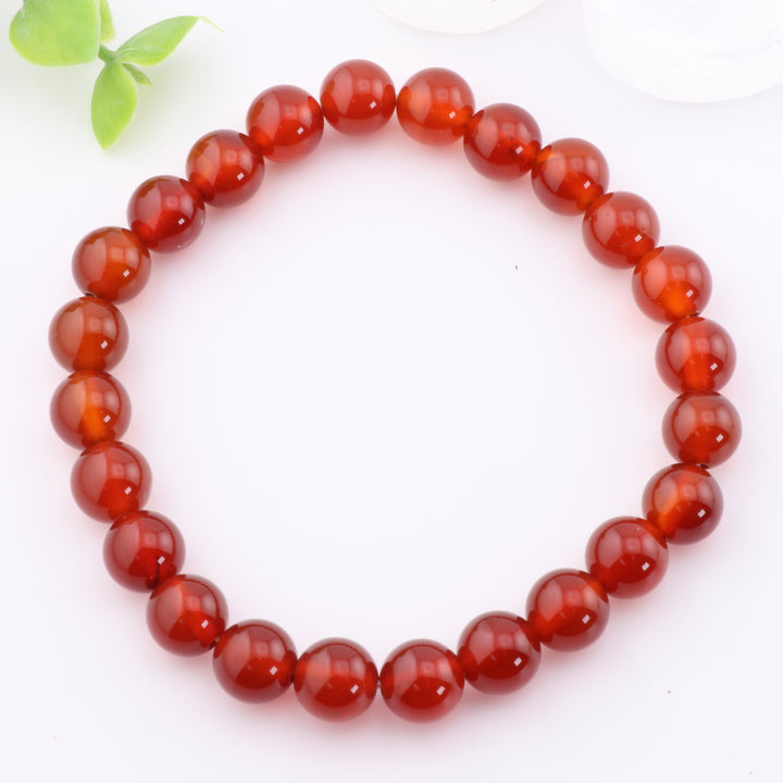 Natural Carnelian Gemstone Bracelet – Metal-Free 8mm Beaded Accessory