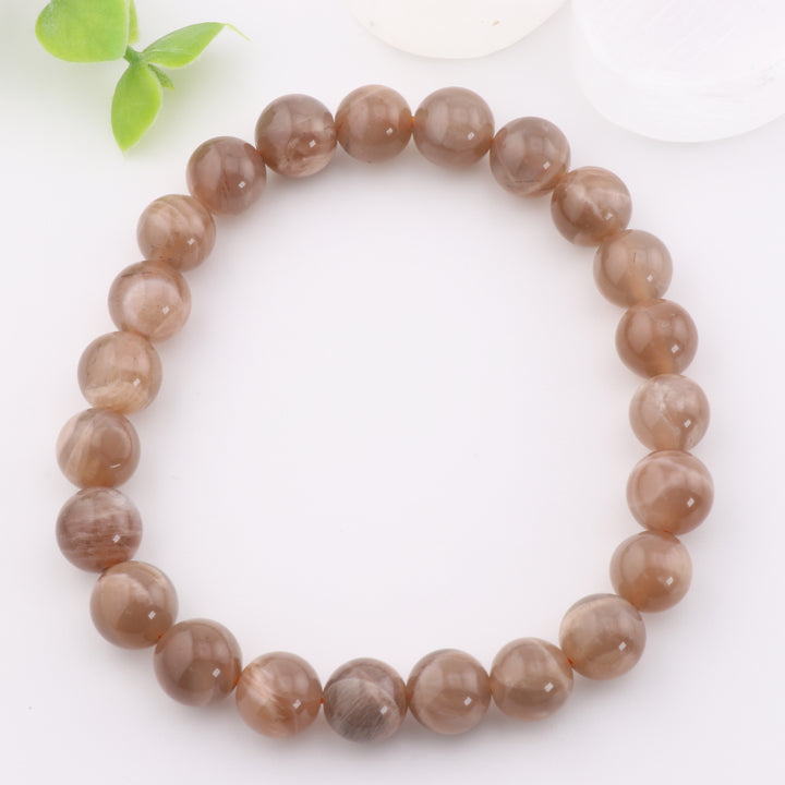 Natural Agate Bracelet - Metal-Free, 8mm - Sustainable Fashion Accessory