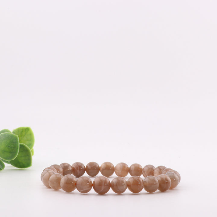 Natural Agate Bracelet - Metal-Free, 8mm - Sustainable Fashion Accessory