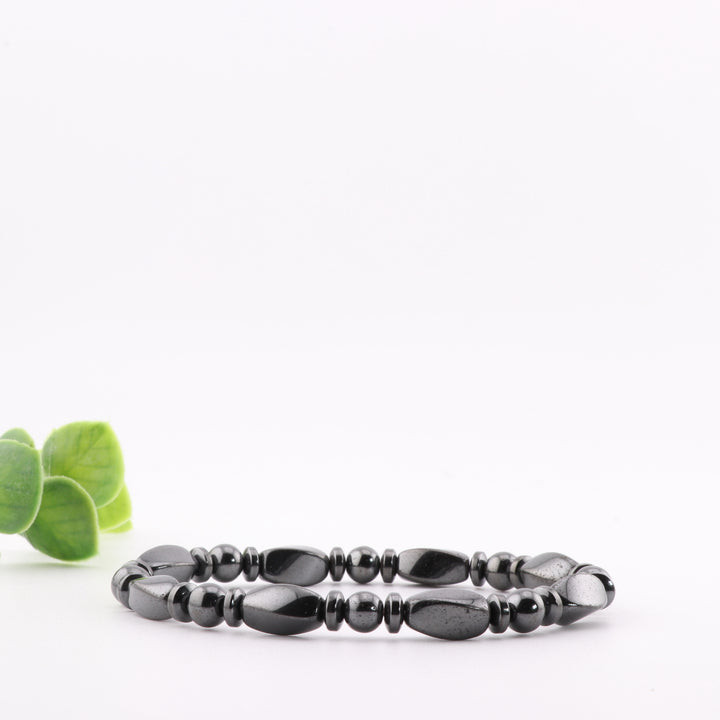 Hematite Bracelet – 8mm Round Natural Gemstone Jewelry for Clarity and Balance