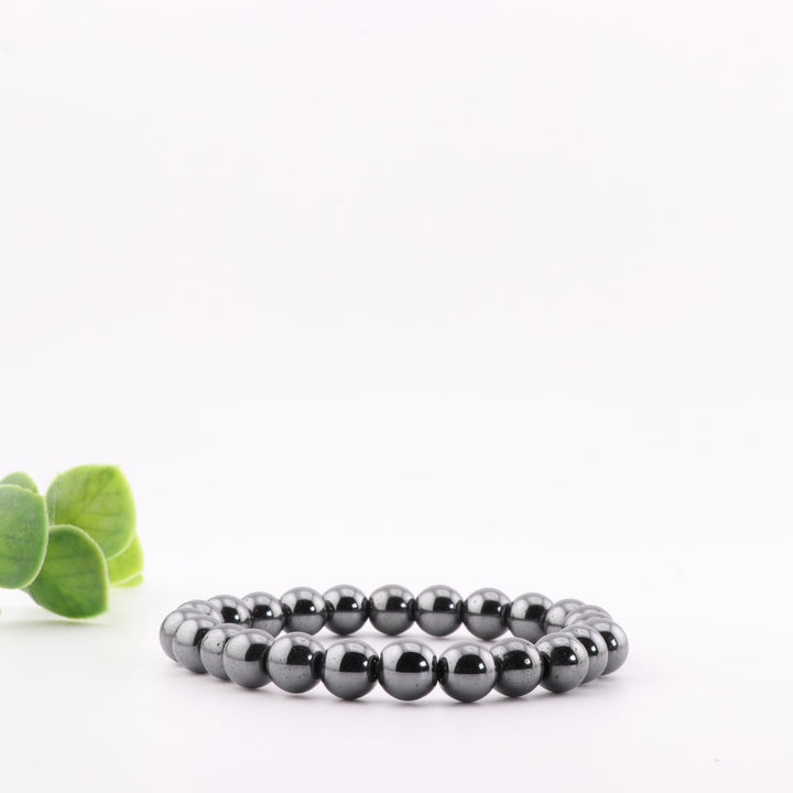 Synthetic Hematite Bracelet - Non-Magnetic, 8mm - Luxurious Design, Versatile Fashion Accessory