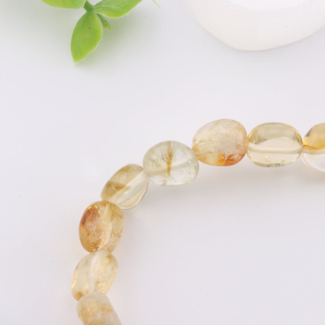 Natural Citrine Freeform Bracelet - Metal Free, 6-8mm - Golden Healer, Merchant's Stone